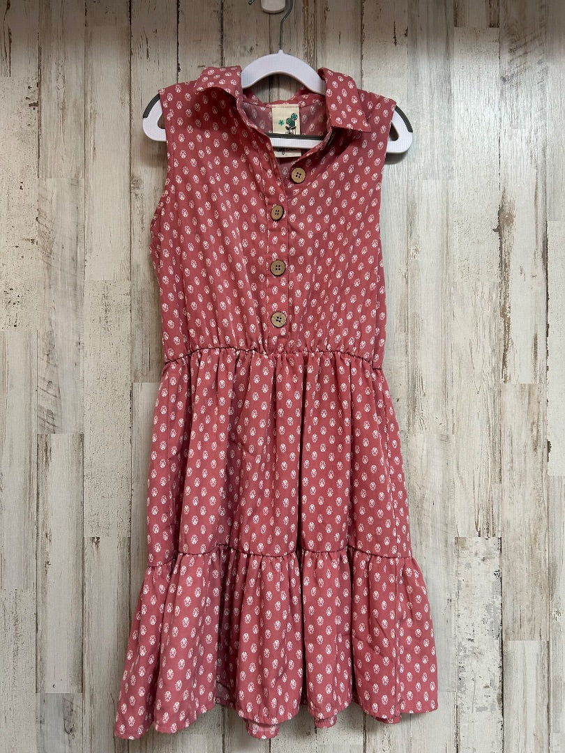 MAUVE LILY BLEU PRINTED BUTTON DRESS, GIRLS 10