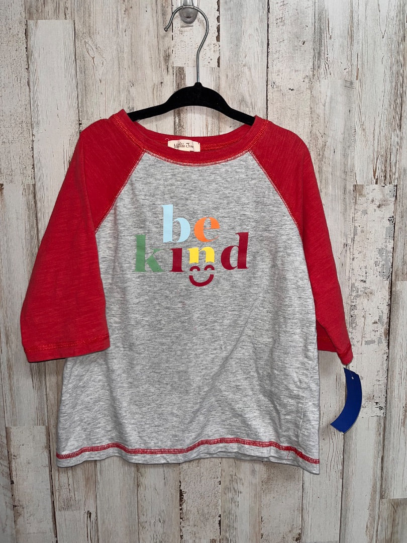 GREY/RED MATILDA JANE BE KIND RAGLAN TEE, GIRL 6X