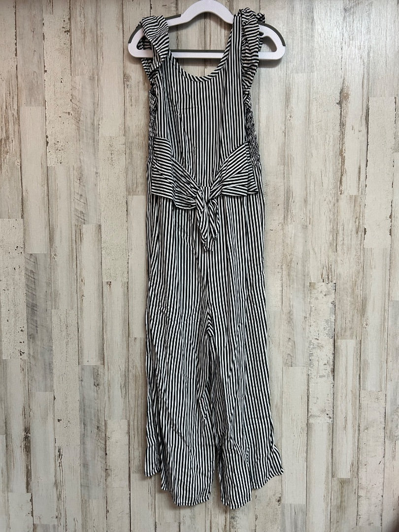 BLACK/WHITE WONDER NATION STRIPE BOW JUMPER, GIRLS 10/12
