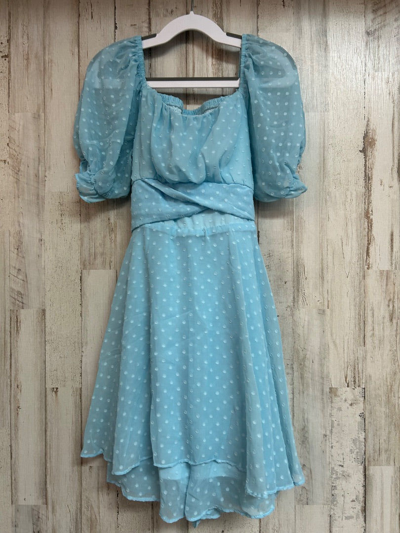 BLUE RARE EDITIONS POLKA DOT DRESS, GIRLS 12