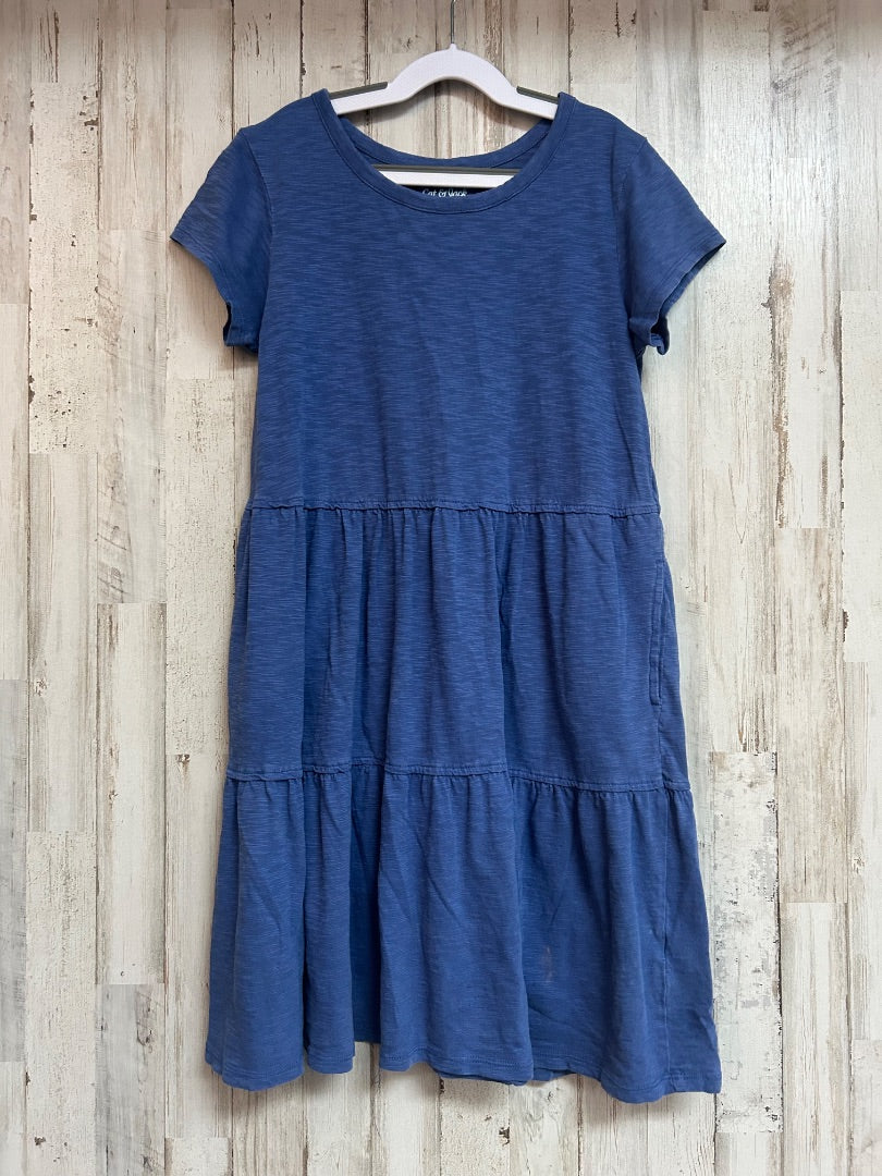 DRK BLUE CAT & JACK TIERED DRESS, GIRLS 10/12