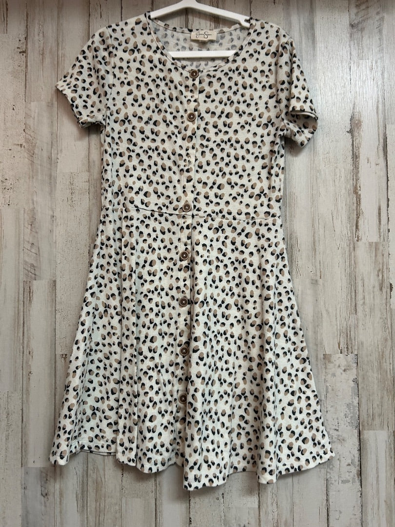 JESSICA SIMPSON CHEETAH BUTTON DRESS, GIRLS 10/12