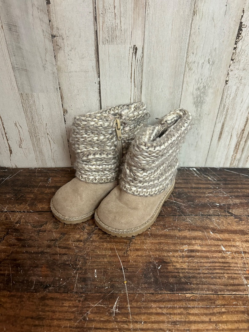 TAN SELF ESTEEM KNIT BOOTS, SHOES 5