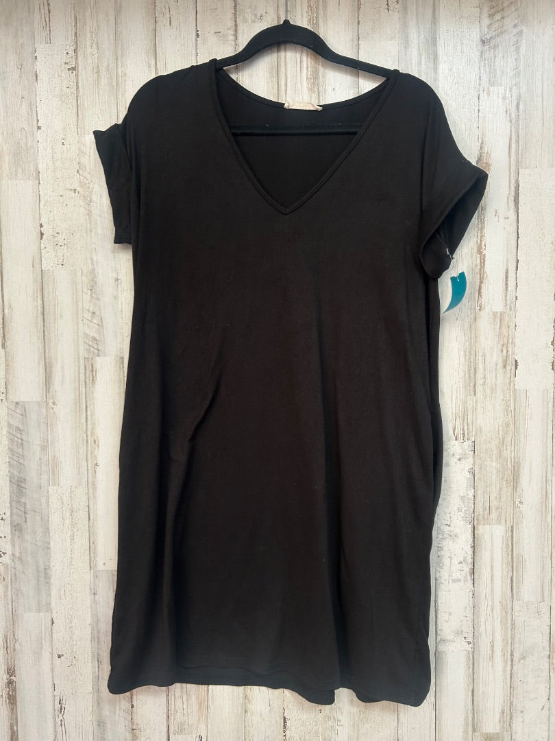 BLACK ENTRO V NECK T SHIRT DRESS, LADIES S