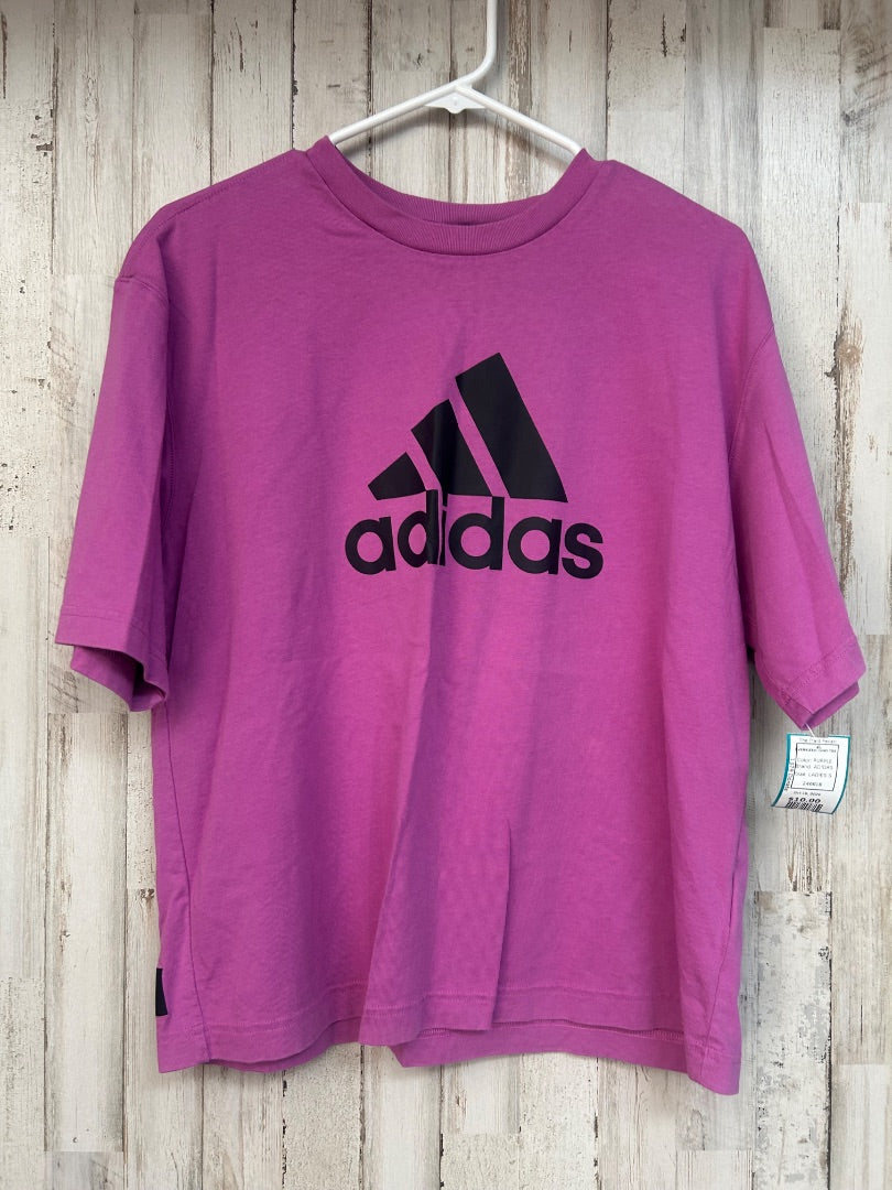 PURPLE ADIDAS OVERSIZED LOGO TEE, LADIES S
