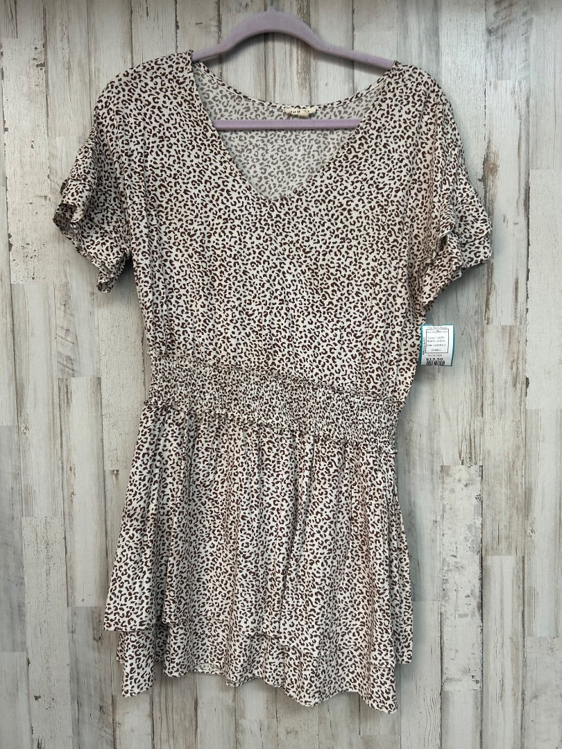IVORY JODIFL CHEETAH SMOCK WAIST DRESS, LADIES S