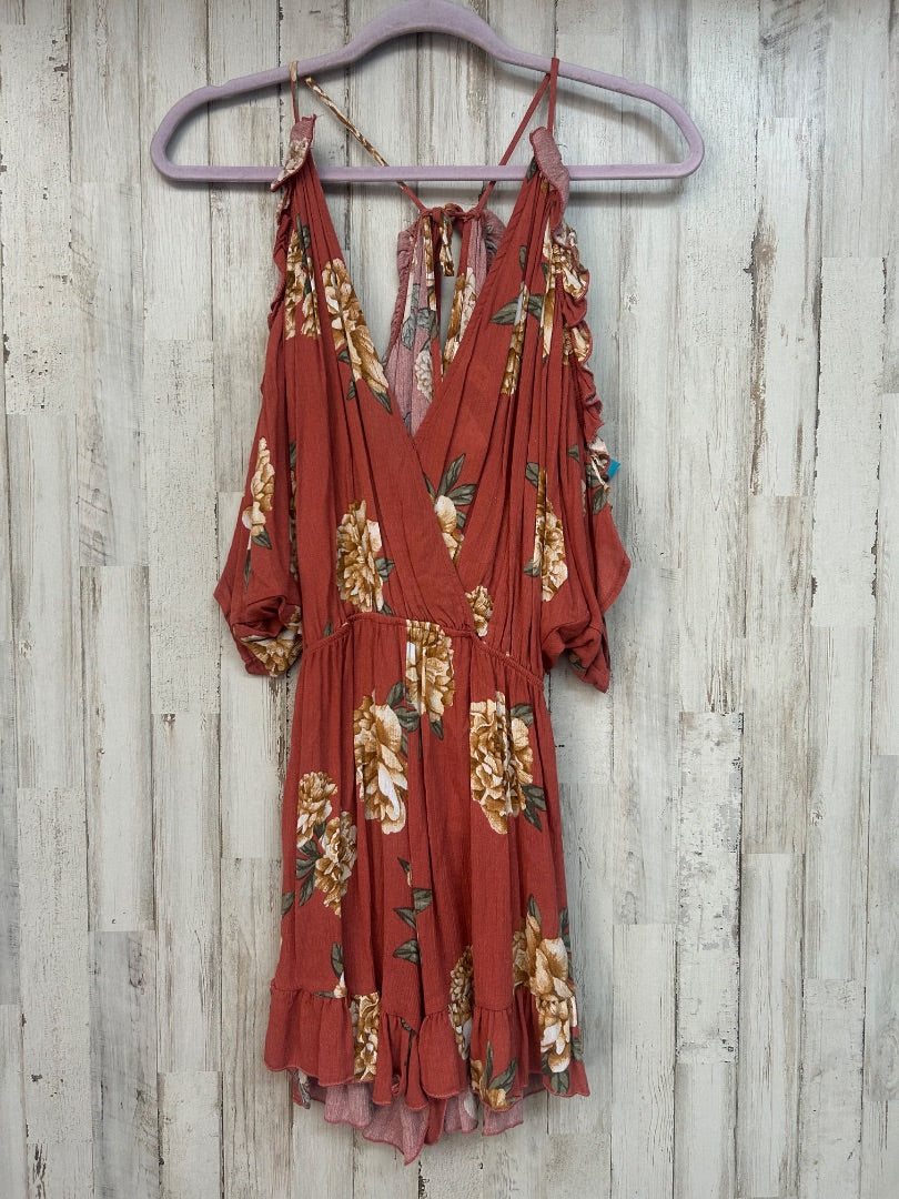 RUST PEPPERMINT NEW FLORAL MUSLIN ROMPER, LADIES S