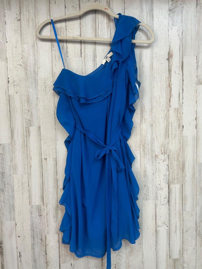 BRIGHT BLUE YA ONE SHOULDER RUFFLE DRESS, LADIES S