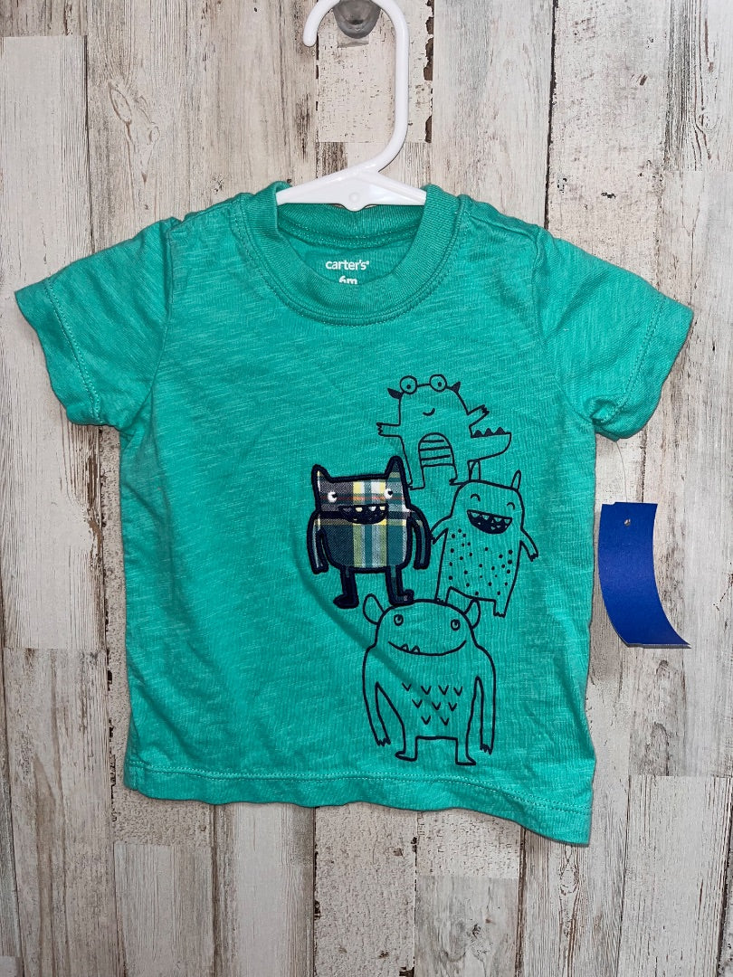 TEAL CARTERS MONSTER TEE, BOY 6M