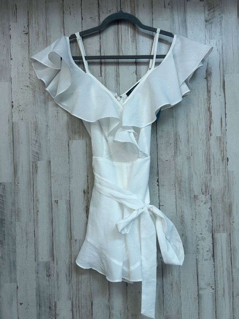 WHITE BLU BLUSH RUFFLE ROMPER, LADIES S