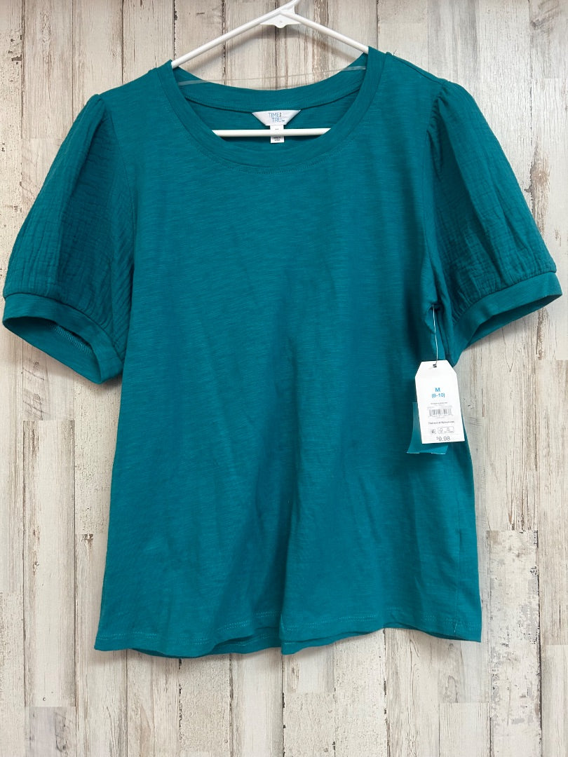 TEAL TIME AND TRU NEW MUSLIN SLEEVE TEE, LADIES M