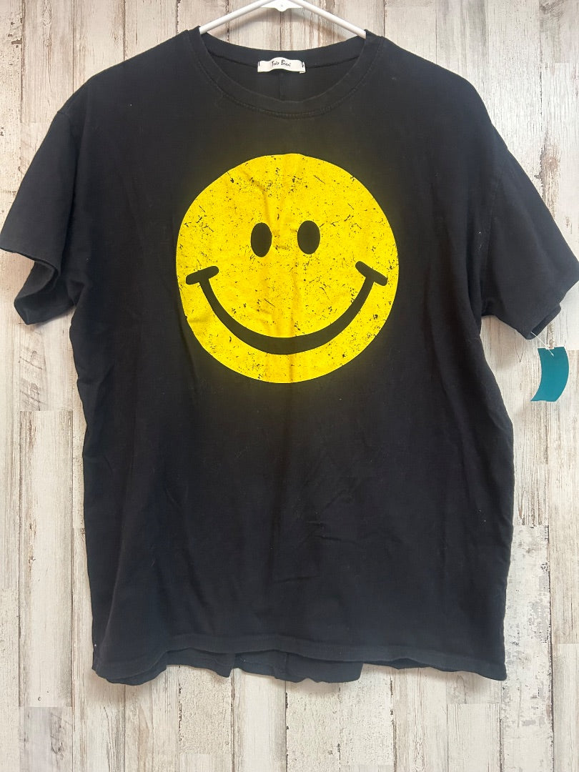 BLACK TRES BIEN SMILEY TEE, LADIES M