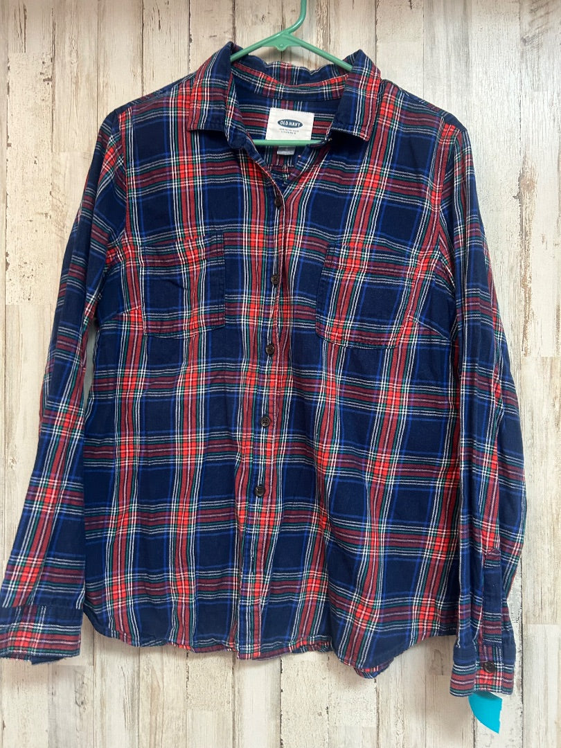 NAVY OLD NAVY PLAID FLANNEL, LADIES L