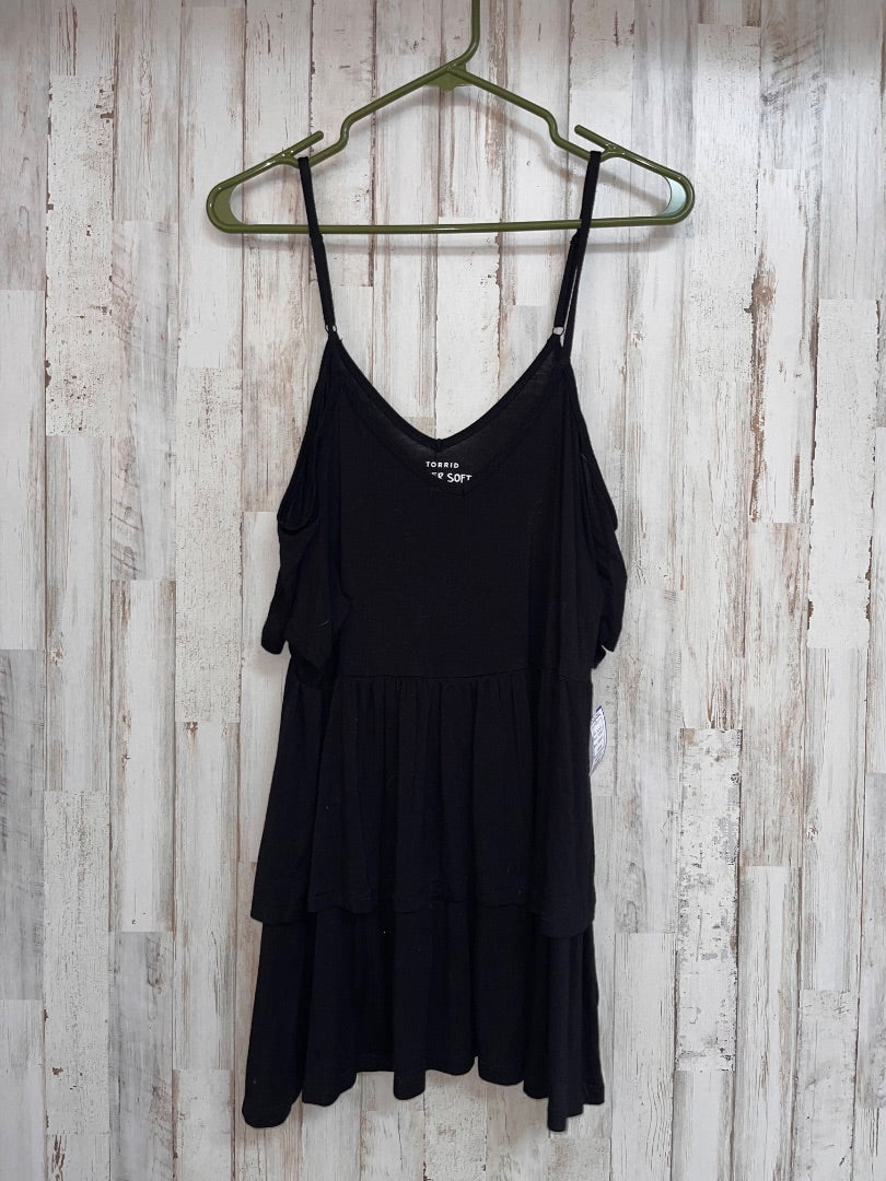 BLACK TORRID SUPER SOFT KNIT COLD SHOULDER TIER TOP, LADIES XL
