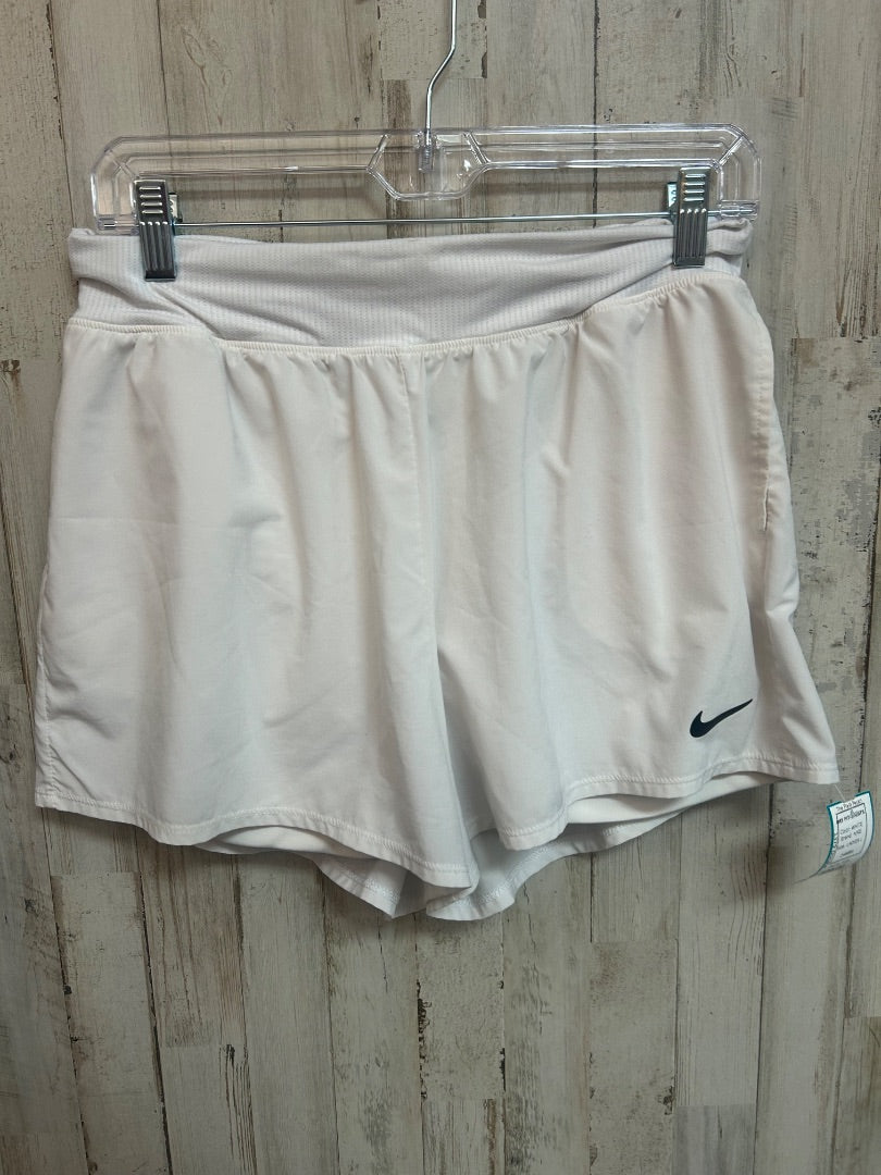 WHITE NIKE DRY FIT SHORTS, LADIES L