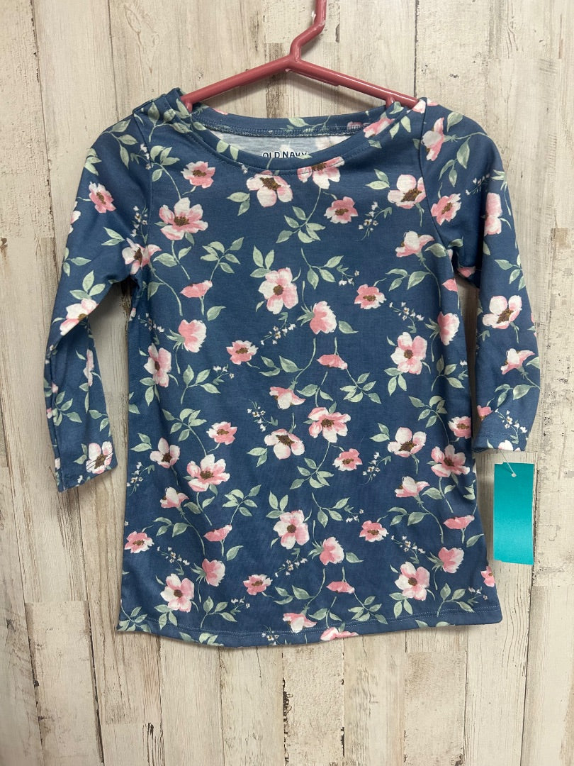 BLUE OLD NAVY FLORAL T SHIRT DRESS, GIRL 18-24M