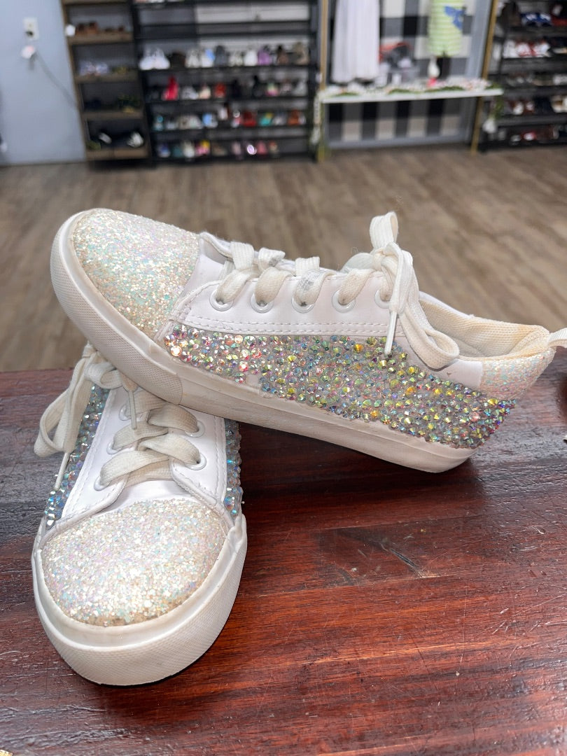 WHITE RHINESTONE SNEAKERS, SHOES Y2