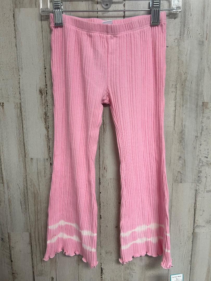 PINK OLD NAVY RIBBED DYE FLARE LEGGINGS, GIRL 4T