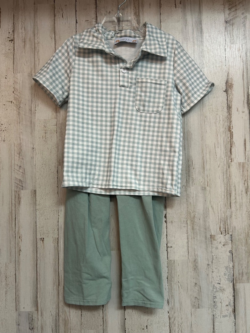 SAGE ABBY & EVIE PLAID 2PC SET, BOYS 4