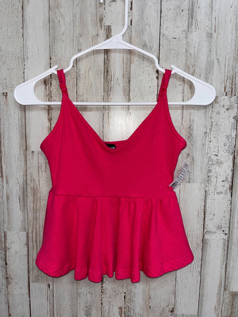 PINK SHEIN RIBBED TIER CROP TANK, LADIES S