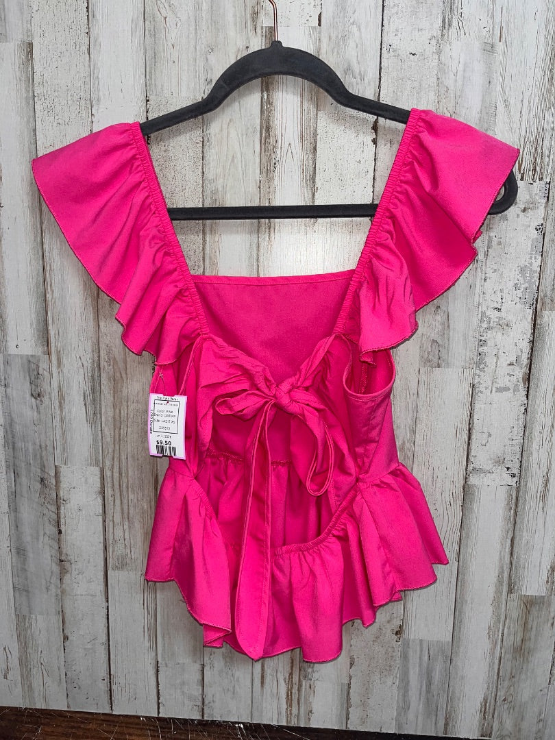 PINK DREIMP TIER BABY DOLL TIE CROP, LADIE XS