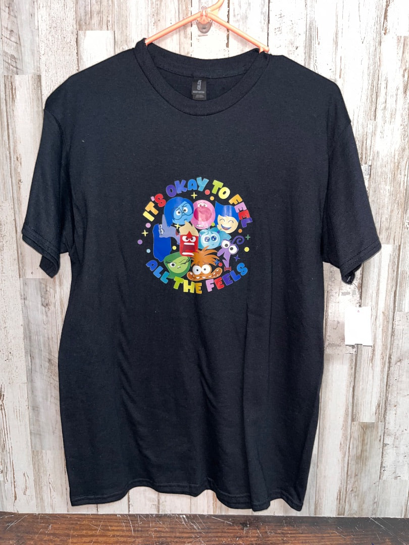 BLACK GILDAN ITS OK TO FEEL- INSIDE OUT TEE, LADIES M