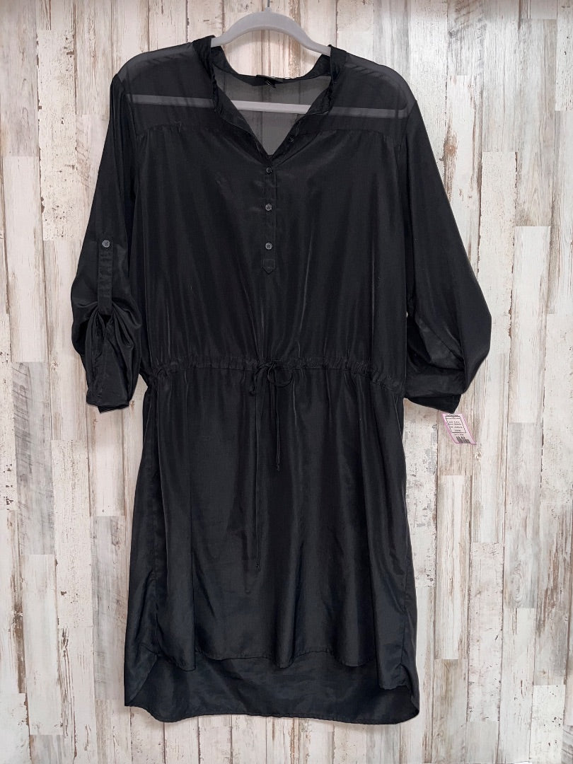 BLACK MOSSIMO SATIN CINCH WAIST DRESS, LADIES XL