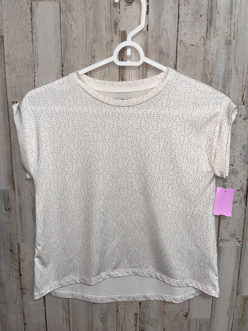 WHITE MIA TEXTURE DOT TOP, GIRL 10/12