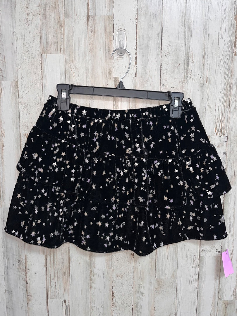 BLACK OLD NAVY VELVET STAR TIER SKIRT, GIRL 10/12 PLUS
