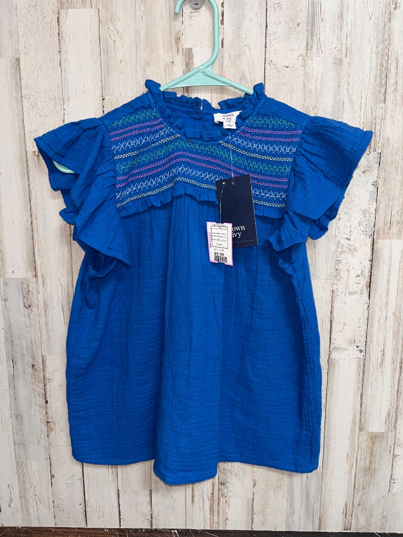 BRIGHT BLUE CROWN & IVY NEW SMOCKED MUSLIN TANK, GIRL 12/14
