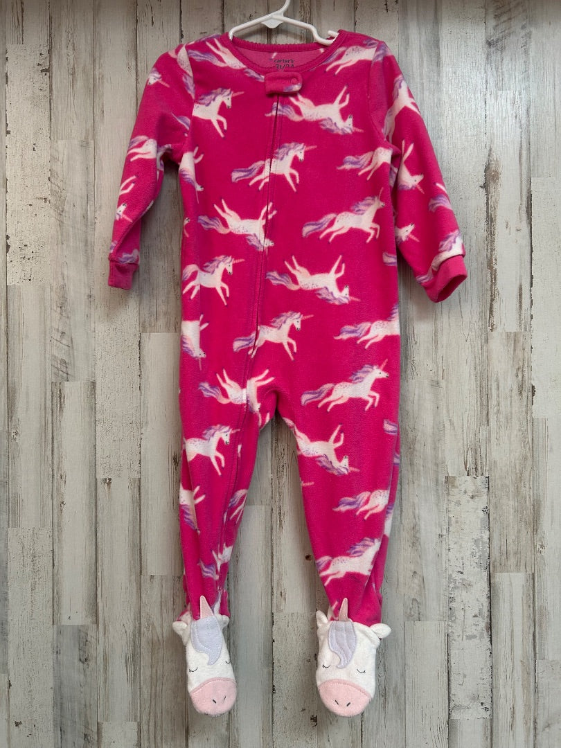 PINK CARTERS UNICORN FLEECE SLEEPER, GIRL 2T