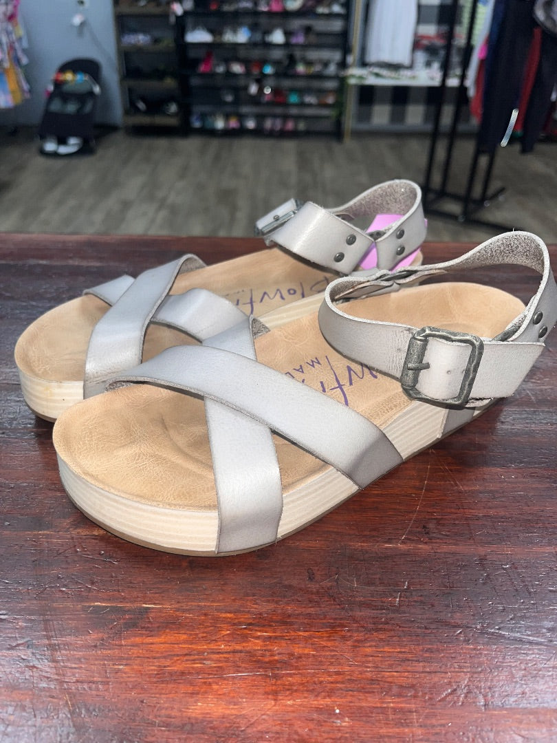 GREY BLOWFISH STRAP PLATFORM SANDALS, SHOES A7.5