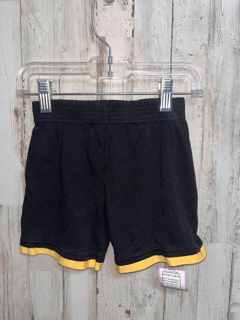 BLACK/GOLD GARANIMALS COTTON SHORTS, BOY 3T