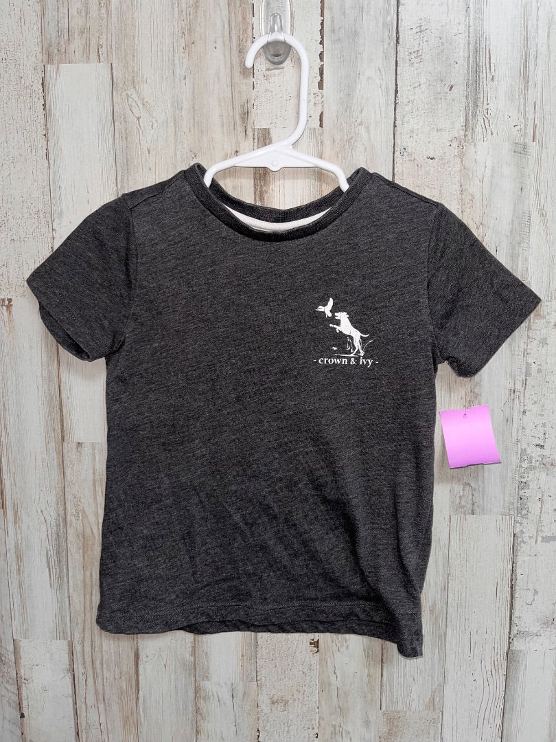 DARK GREY CROWN & IVY PUPPY TEE, BOY 3T