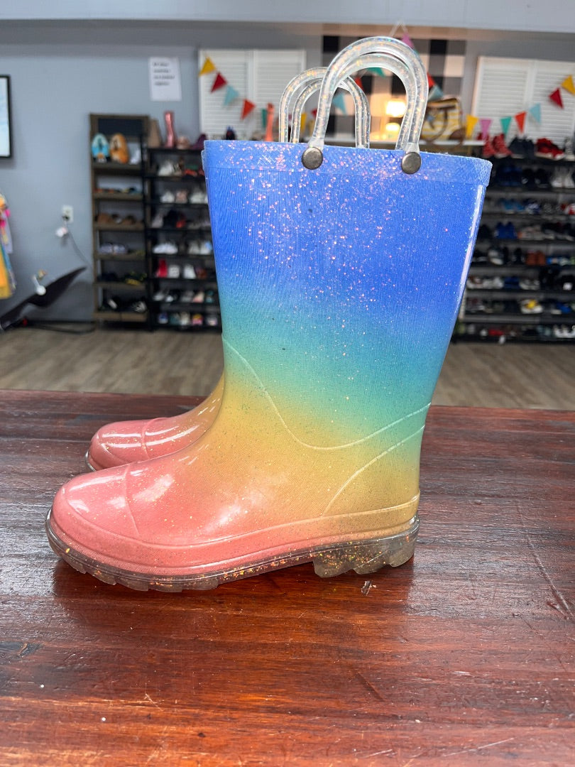 RAINBOW GLITTER RAIN BOOTS, SHOES 13/1