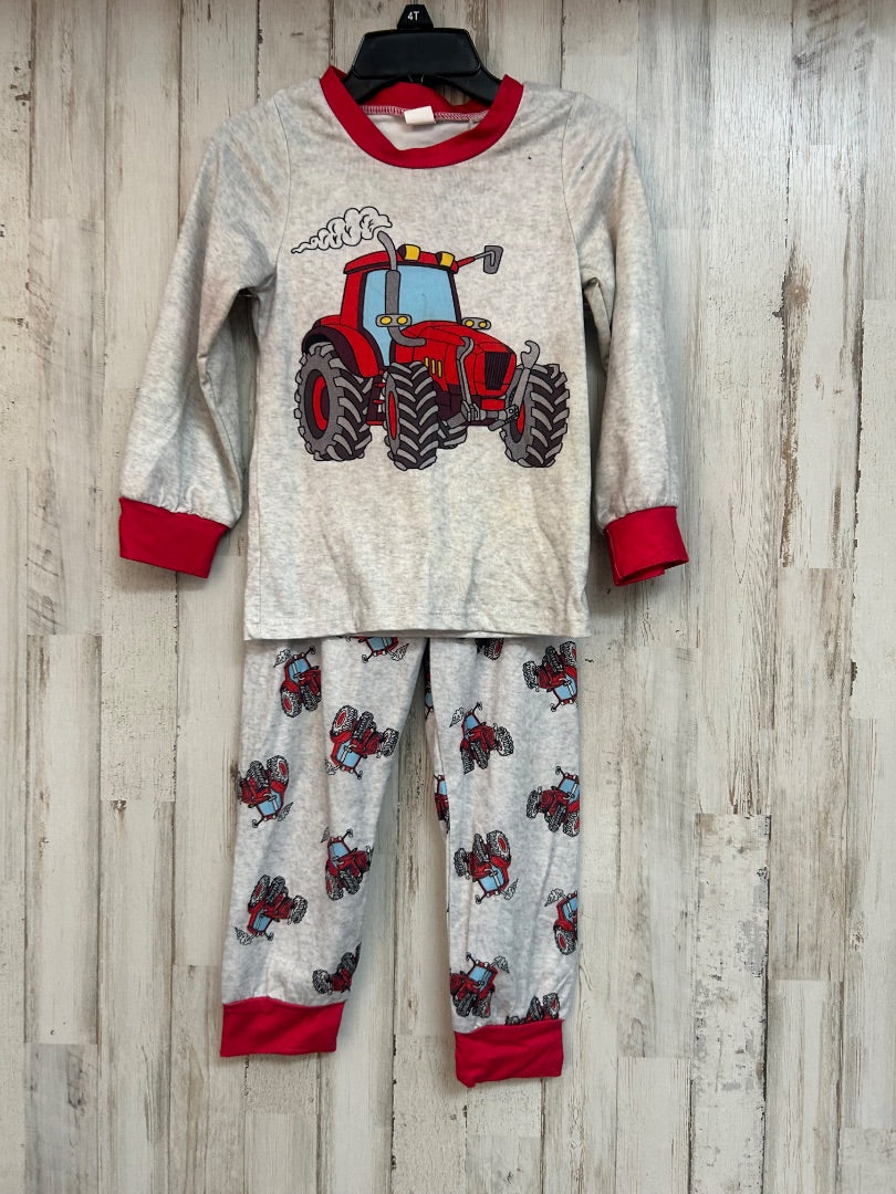 GREY/RED TRACTOR 2PC PJ SET, BOYS 3T
