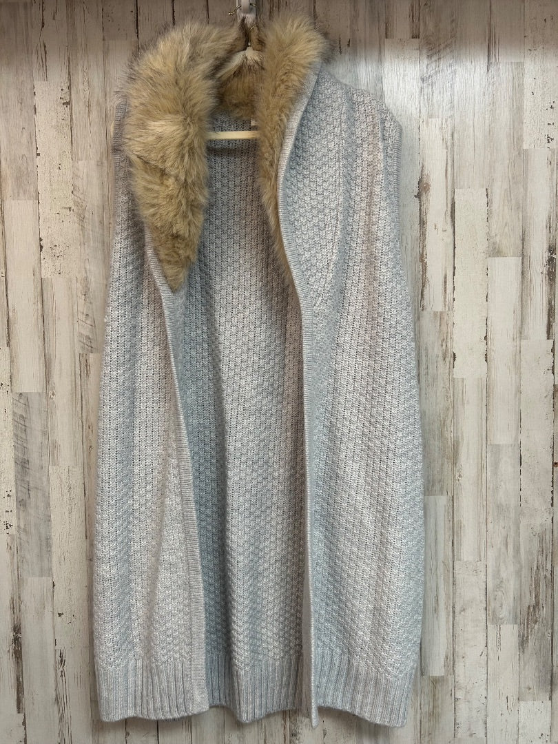 GREY FUR KNIT CARDIGAN, LADIES XL