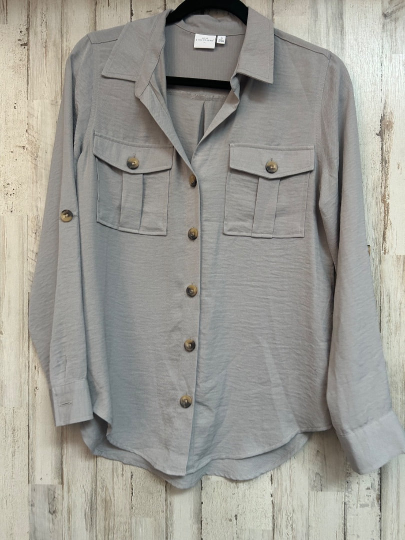 GREY NEW DIRECTIONS BUTTON TOP, LADIES S