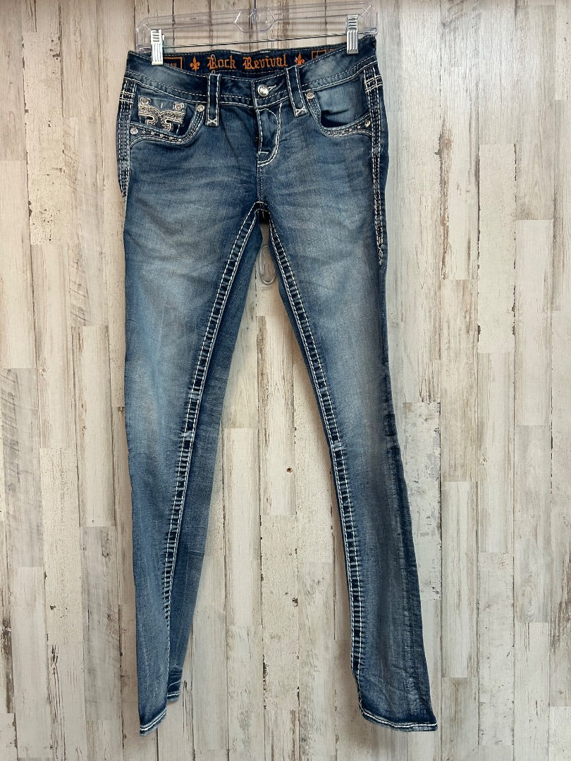 DENIM ROCK REVIVAL SZ25 SKINNY JEAN, LADIES S