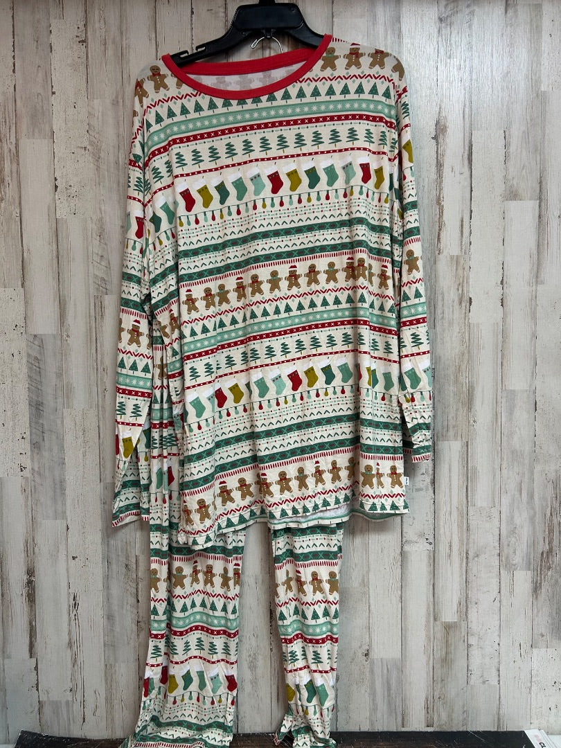 CREAM LITTLE SLEEPIES CHRISTMAS 2PC PJ, LADIES XL