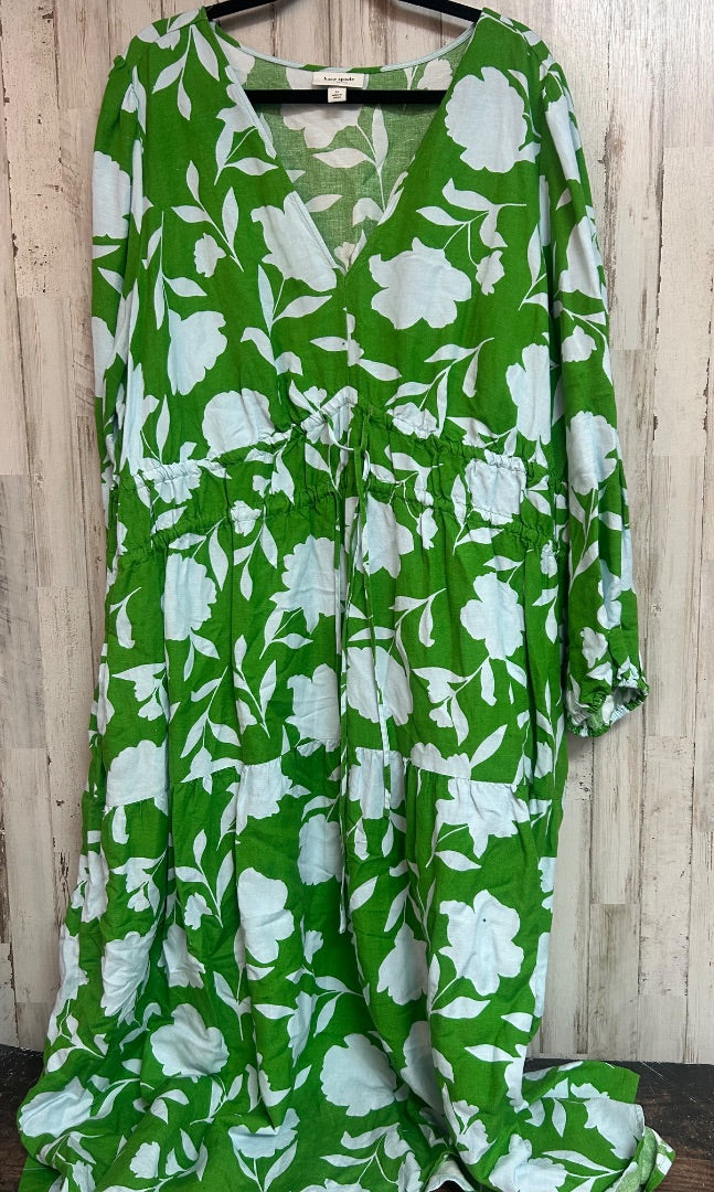 GREEN/BLUE KATE SPADE FLORAL MAXI DRESS, LADIES 2X