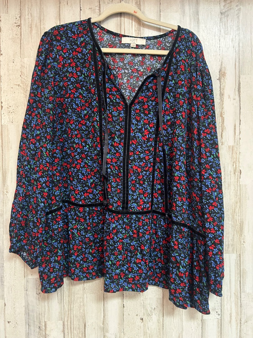 BLACK/RED LOFT SZ24 FLORAL TOP, LADIES 3X