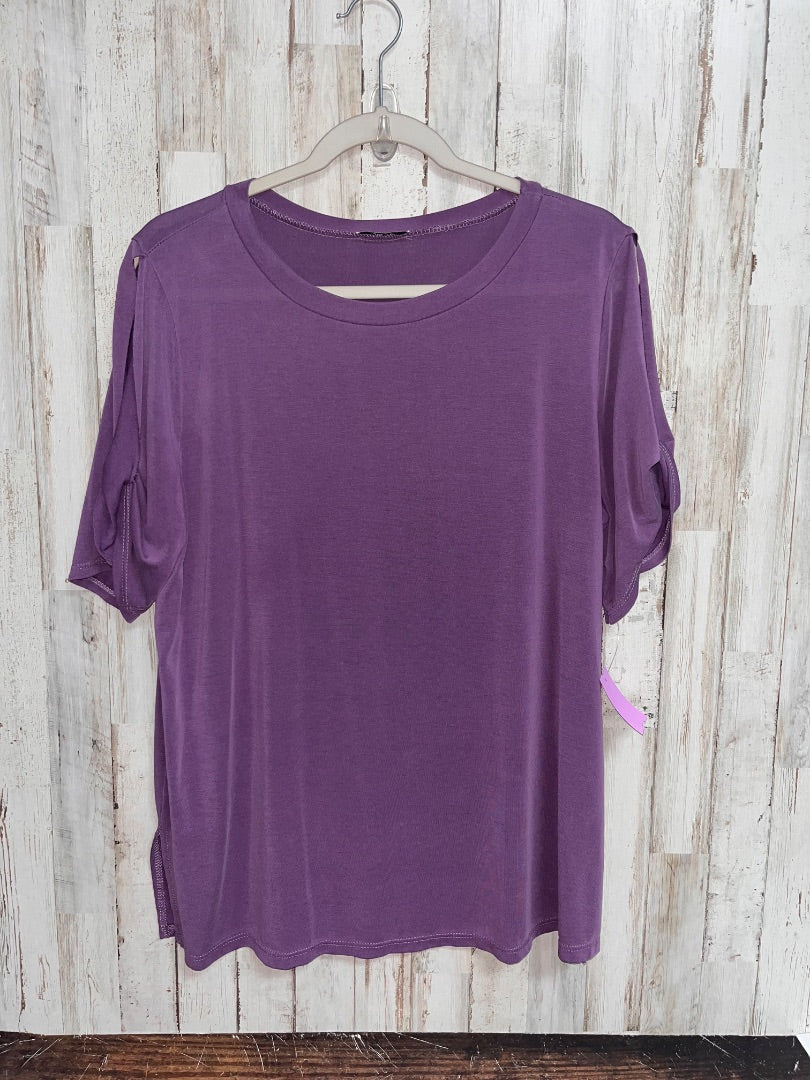 PLUM JODIFL SLIT SLEEVE SOFT TEE, LADIES L