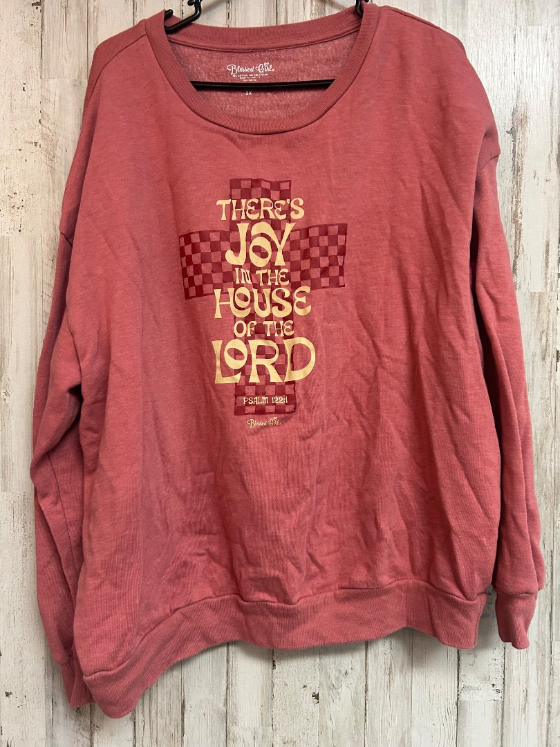 MAUVE BLESSED GIRL JOY SWEATSHIRT, LADIES 2X