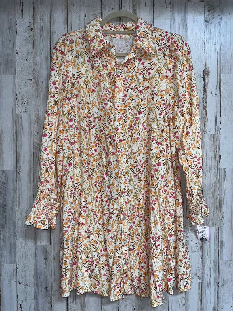 IVORY WILDFLOWER BUTTON UP DRESS, LADIES L