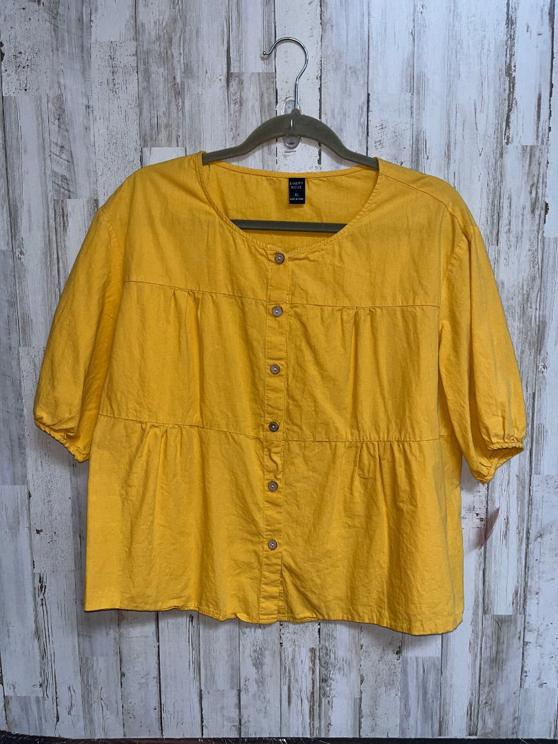YELLOW GOLD EMERY ROSE TIER BUTTON TOP, LADIES XL