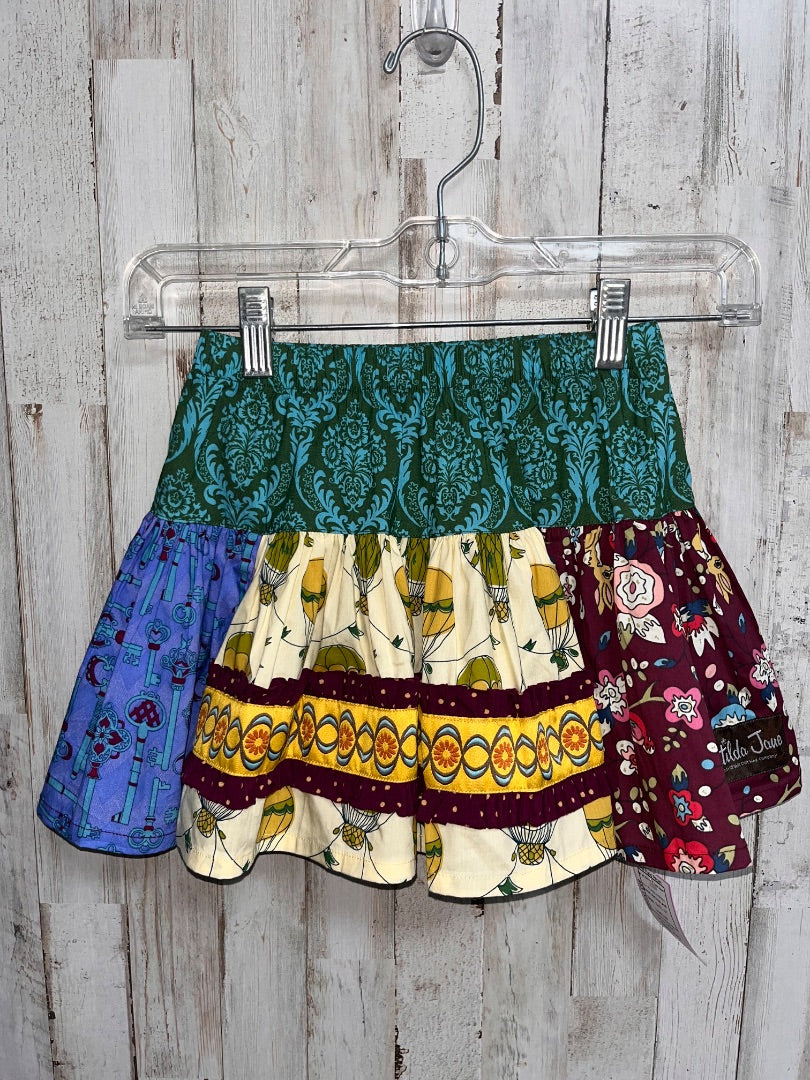 PLUM/BLUE/GREEN MATILDA JANE HOT AIR BALLOON PRINT SKIRT, GIRL 2T