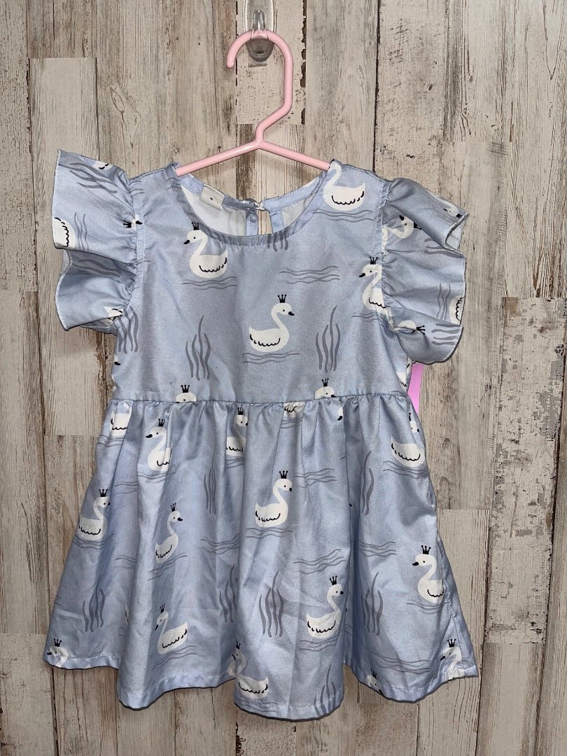 LIGHT BLUE SHEIN SWAN DRESS, GIRL 12-18M