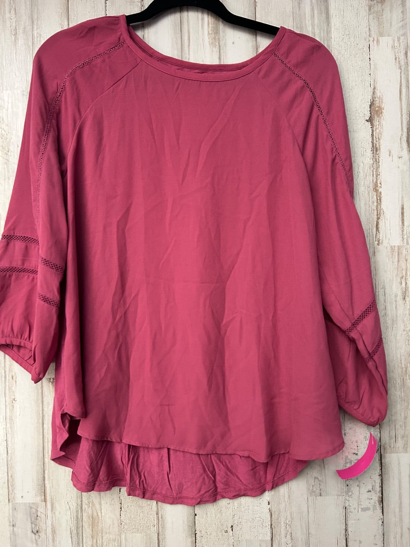 PURPLE LOFT CUTOUT SLEEVE BLOUSE, LADIES M