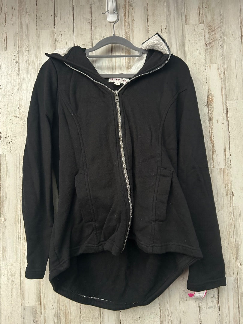 BLACK MERONA FLEECE HOOD JACKET, LADIES M